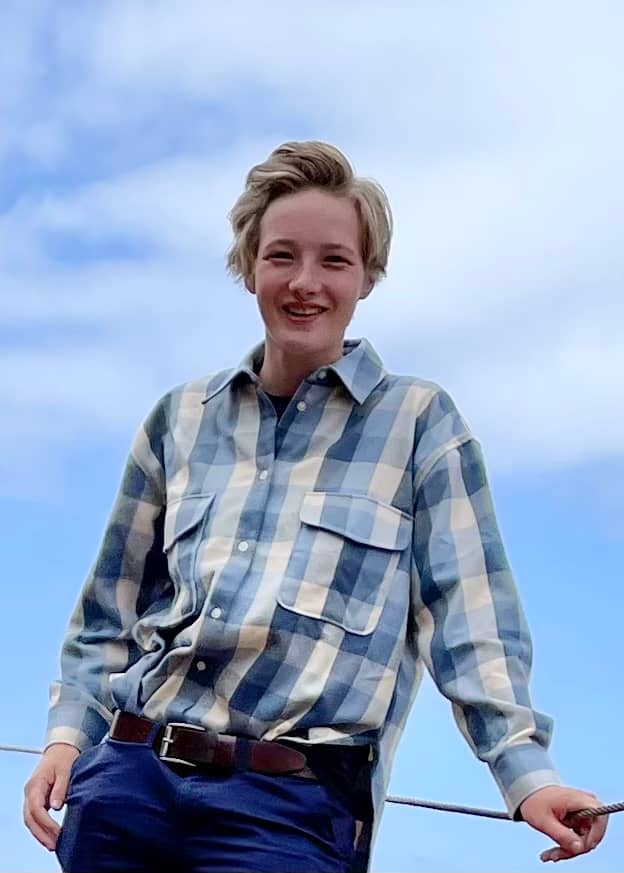 Mathilde Falize-Wagtho met wolken op de achtergrond
